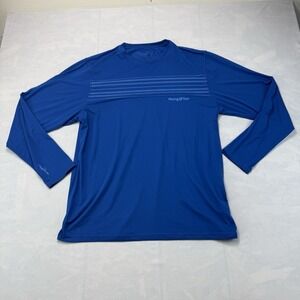 Hang Ten Mens L Long Sleeve Athletic Shirt Blue Performance Top